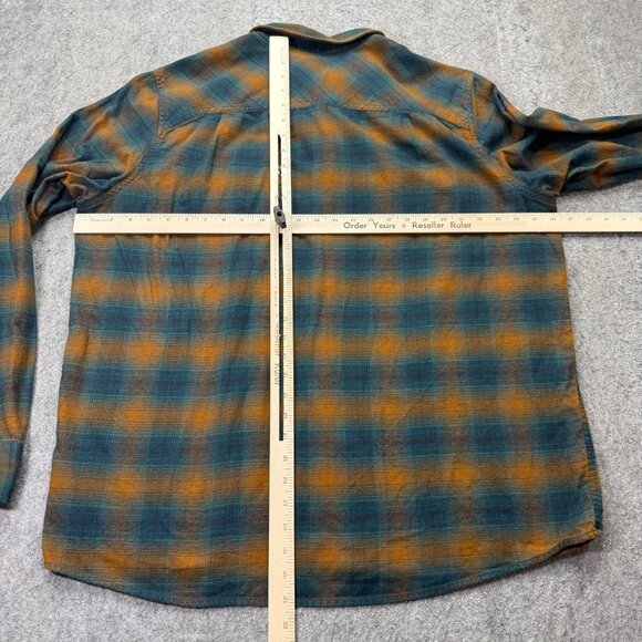 Outdoor Research Flannel Shirt Men 2XL Orange Blue Plaid - Picture 9 of 14